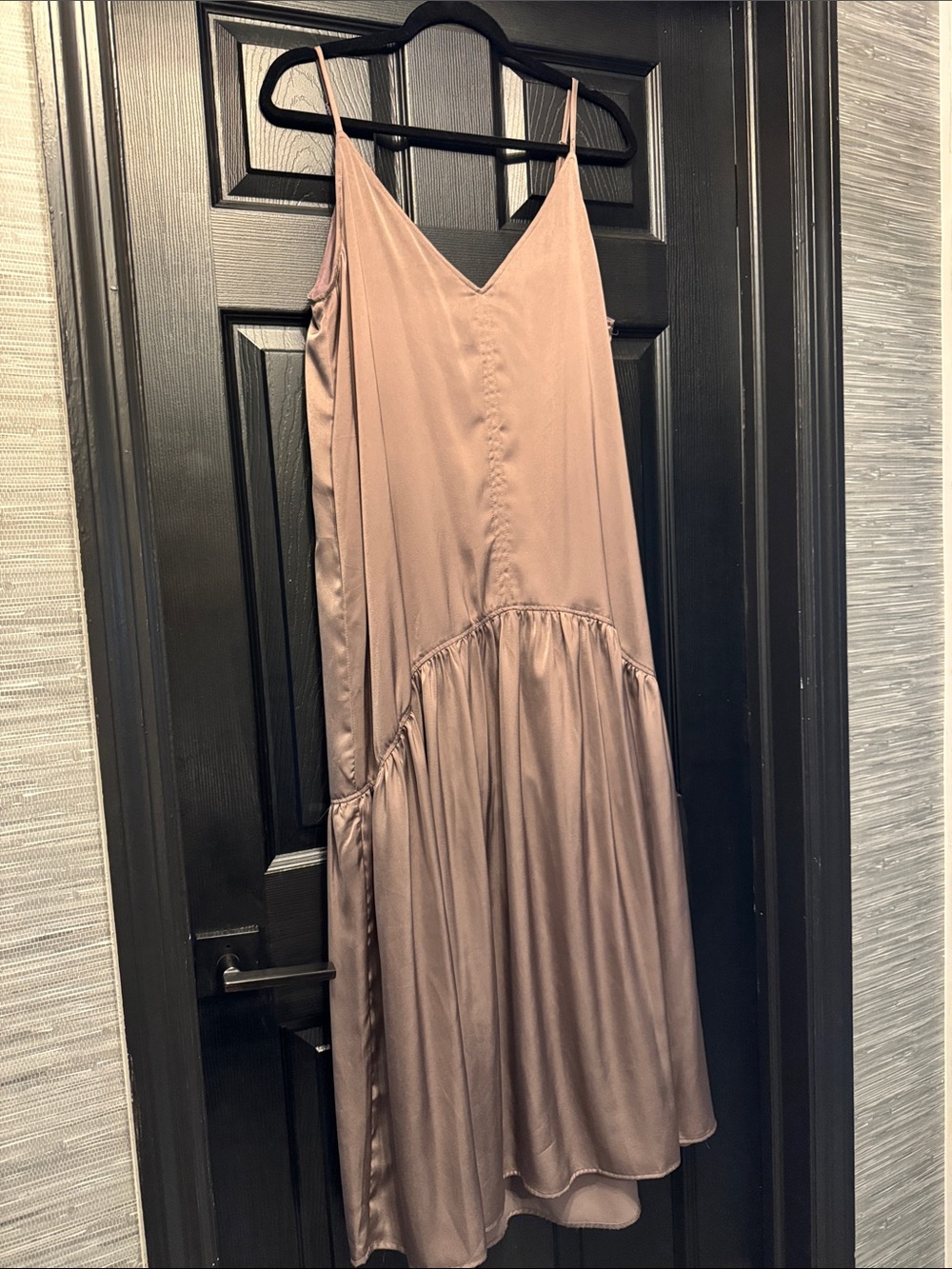 Wishlist Dusty Mauve Satin Maxi Slip Dress with Spaghetti Straps